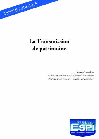 La Transmission de patrimoine