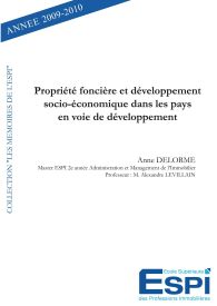 Propriété foncière et développement socio-économique dans les pays en voie de développement